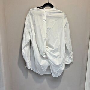 JNBY White Cotton Twist Back Popover Blouse Oversized Avant Garde XL